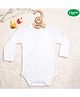COCOON ORGANICS 100% Organic Cotton Full Sleeve Kimono Solid Onesie - Plain White - White