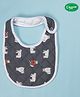 COCOON ORGANICS 100% Cotton Bear Print Premium Quilted Bib - Black