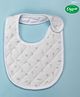 COCOON ORGANICS 100% Cotton Printed Premium Quilted Bib - White
