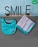 COCOON ORGANICS 100% Cotton Bib With Printed Swaddle Print Set - Blue