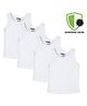 COCOON ORGANICS 100% Cotton Sleeveless Solid Vest Pack Of 4 - White