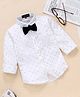 Robo Fry Full Sleeves Shirt with Bow & Suspenders - White
