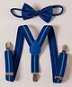 Pine Kids Free Size Bow and Suspender Set - Blue