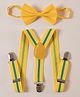 Pine Kids Free Size Bow and Suspender Set - Yellow