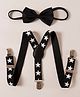 Babyhug Bow & Suspender Star Print - Black