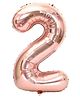 Amfin 2 Number Foil Balloon Rose Gold - Height 81.2 cm