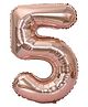 Amfin 5 Number Foil Balloon Rose Gold - Height 81.2 cm