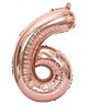 Amfin 6 Number Foil Balloon Rose Gold - Height 81.2 cm