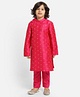 Piccolo Full Sleeves Printed Kurta With Pajama - Pink