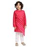 Piccolo Pink  Full Sleeves Motif Print Kurta With Pajama - Pink