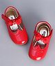 Cute Walk by Babyhug Party Wear Belly Shoes Bow Appliques - Red