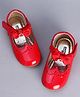 Cute Walk by Babyhug Party Wear Belly Shoes Bow Appliques - Red