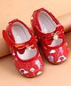 Cute Walk by Babyhug Party Wear Belly Shoes Bow Applique - Red
