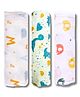 LazyToddler Cotton Organic Muslin Baby Swaddles Set of 3 - Yellow Green