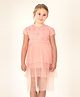 Cherry Crumble By Nitt Hyman Cap Sleeves Flower Applique Dress - Baby Pink