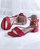 Cute Walk by Babyhug Party Wear Sandals Studded Detailing - Red