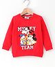 Babyhug Full Sleeves Sweatshirt Mickey Mouse & Friends Print - Red