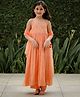 Piccolo Sleeveless Mukaish Work Kurti With Salwar & Dupatta - Peach