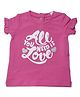 Chicoo Short Sleeves T-Shirt Text Print - Pink