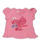 Chicoo Short Sleeves T-Shirt Text Print - Pink