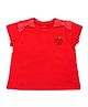 Chicco Short Sleeve T-Shirt With Sequin Apple Motif - Medium Red (6 to 9 Months)