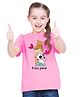 BRATMA Half Sleeves A True Friend Printed Tee -  Pink