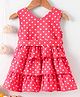 Babyhug Sleeveless Frock Polka Dot Print - Red