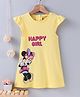 Babyhug Short Sleeves Frock Minnie Mouse Graphic - Yellow