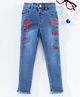 ToffyHouse Full Length Denim Jeans With Heart Embroidery - Medium Blue