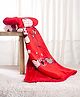 Babyhug Premium Reversible Flannel Blanket Kitten Print - Red