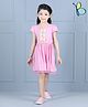 Hola Bonita Half Sleeves Frock Bow Applique - Pink