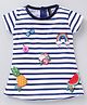 Game Begins Short Sleeves Stripe A Line Frock Multiprint - Navy Blue White