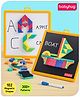 Babyhug Play N Learn Double Side Board with 102 Magnetic Shapes| Playset With Write & Wipe Feature| Puzzle Book with 300+ Patterns| 1 Sketch Pen and Duster Learning and Educational Toy for 4-6 Years Kids| Gifting Toy| BIS Certified