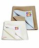 BeyBee Waterproof Cotton Bed Protector Sheet Combo - Ivory + Beige