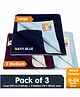 Bey Bee Premium 100% Waterproof Mattress Protector/Baby Care Gift Pack 1 Large + 2 Medium - Dark Blue/Plum/Blue