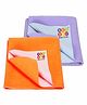 BeyBee Waterproof Baby Bed Protector Dry Sheet for Born Babies Gifts Pack Medium Combo of 2 - Peach/Purple