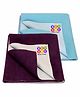 BeyBee Waterproof Baby Bed Protector Dry Sheet for Born Babies Gifts Pack Medium Combo of 2 - Plum/Sea Blue