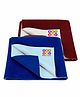 BeyBee Waterproof Baby Bed Protector Dry Sheet for Born Babies Gifts Pack Large Combo of 2 - Royal Blue/Maroon