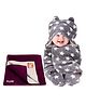 BeyBee New Born Babies Combo Blanket & Dry Sheet - Grey Plum