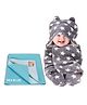 BeyBee New Born Babies Combo Blanket & Dry Sheet - Grey Sea Blue