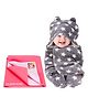 BeyBee New Born Babies Combo Blanket & Dry Sheet - Grey Coral