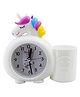 Asera Unicorn Table Alarm Clock With Pen Stand - White
