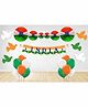 Untumble Indian Banner & Balloons With Fans Combo Multicolour - Pack Of 46