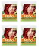 Nisha Creme Hair Color Long Lasting Permanent Hair Colour Flame Red - 50g Pack of 4