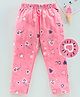 Lazy Bones Full Length Leggings Heart Print - Pink