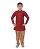 P-MARK Full Sleeves All Over Printed Kurta With Pajama - Maroon