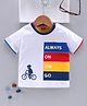 Babyhug Half Sleeves T-Shirt Bicycle Print - White