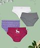 D'chica Set Of 4 Kitty Print Panties - Multi Color
