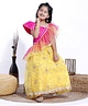 Babyhug Sleeveless Embroidered Choli & Lehenga With Dupatta - Pink Yelow