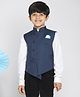 Vastramay Solid Sleeveless Jacket - Blue